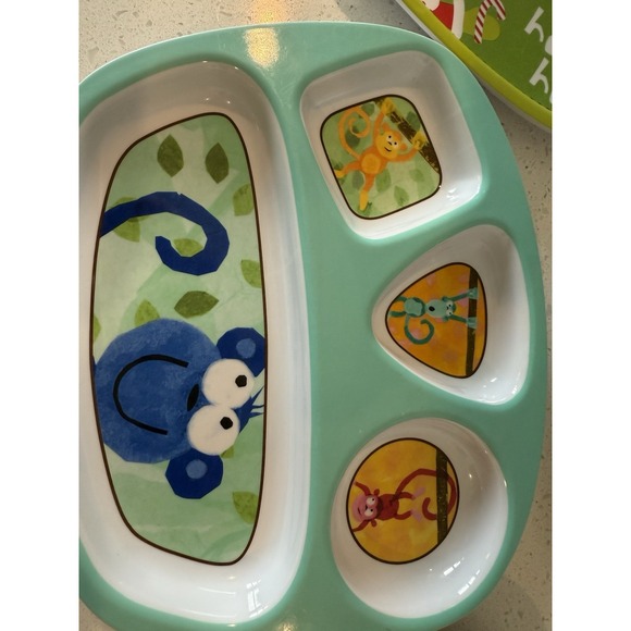 Set of 4 Kids Divided Food Plates/Trays Animals Alphabet ~ Fox/Bear/Owl - New‎ - Picture 6 of 10